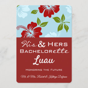 Zijn & Hers Bachelor/Bachelorette Luau Uitnodiging