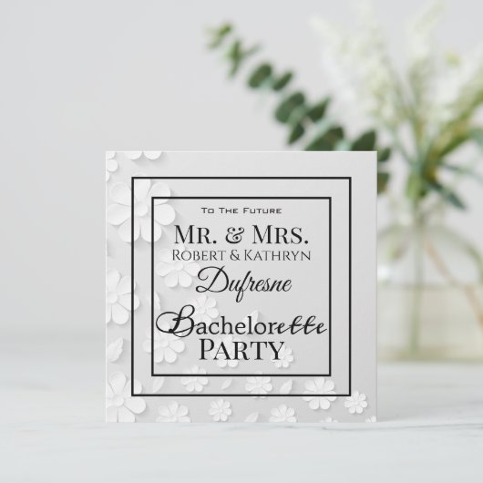 Zijn & Hers Bachelor/Bachelorette Party Kaart (Staand voorkant)