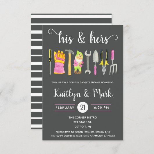 Zijn & Hers Gereedschap en Gadgets Koppels Vrijgez Kaart (Voorkant / Achterkant)