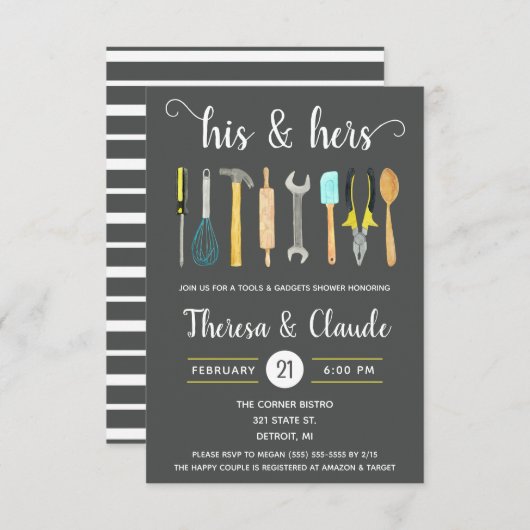 Zijn & Hers Gereedschap en Gadgets Koppels Vrijgez Kaart (Voorkant / Achterkant)