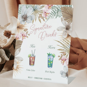 Zijn Hers Havana Night Cuban Signature Drink Reclamebord Met Voetstuk