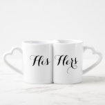 Zijn & Hers Loversmokken<br><div class="desc">Deze het nestelen mok plaatste eigenschappen "van hem"en "van haar"in een elegante manuscriptdoopvont. Geweldig geschenk voor newlyweds.</div>