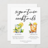 Zijn Hers Rum Signature Cocktails Wedding Menu (Voorkant / Achterkant)