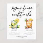 Zijn Hers Rum Signature Cocktails Wedding Menu (Voorkant)