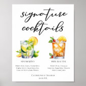 Zijn Hers Rum Signature Cocktails Wedding Menu Poster (Voorkant)
