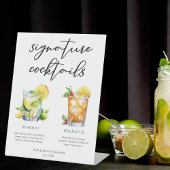 Zijn Hers Rum Signature Cocktails Wedding Menu Reclamebord Met Voetstuk