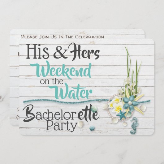 Zijn & Hers Weekend op de waterstrook Kaart (Voorkant / Achterkant)