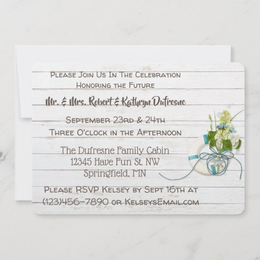 Zijn & Hers Weekend op de waterstrook Kaart (Achterkant)