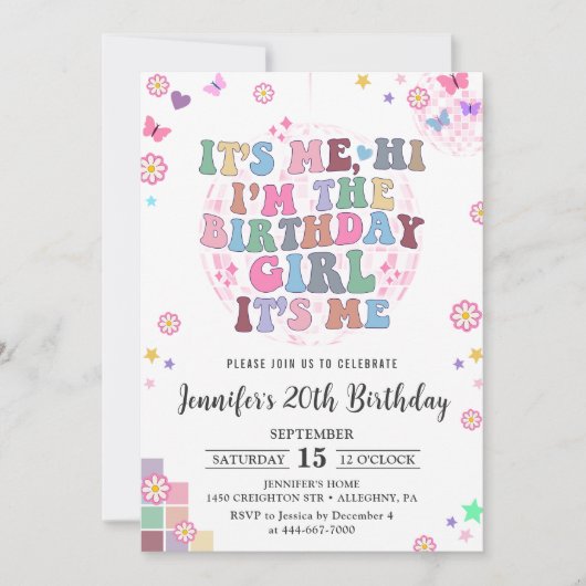 Zijn ik, Hi Groovy Disco Eras Verjaardagsfeestje Kaart (Voorkant)