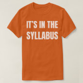 Zijn in de syllabus 1 t-shirt (Design voorkant)