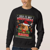 Zijn is mijn kerstSweater Pommeren Dog lelijk mij Trui (Voorkant)
