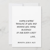 Zijn is Risen Waterverf Paasengel Cross Invitat Kaart (Achterkant)