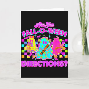 Zijn Jullie Fall-o-ween Richtingen Neon Geest Doce Kaart