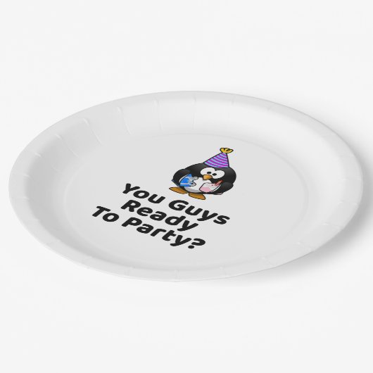 Zijn jullie klaar om te feesten? Grappig verjaarda Papieren Bordje (Gekanteld)