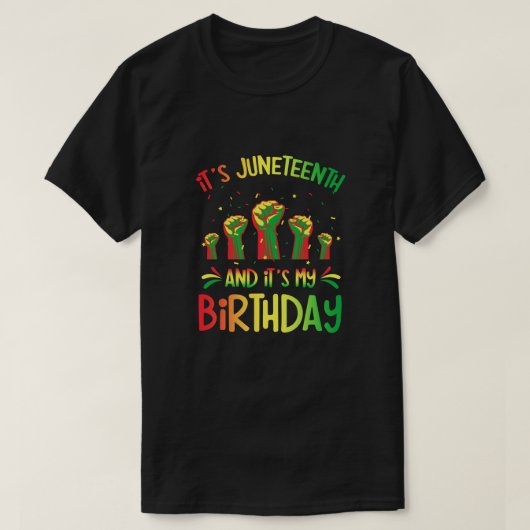 Zijn Junetetiende en mijn geboortedag Afrikaanse Z T-shirt (Design voorkant)