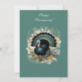 Zijn kalkoen tijd Thanksgiving bloemengroen najaar Kaart (Achterkant)