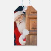 Zijn Kerstmis Merry Christmas Naam Cadeaulabel (Voorkant)