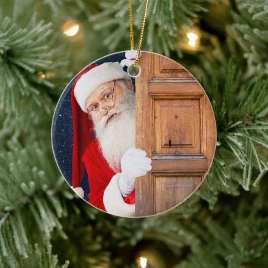 Zijn Kerstmis Merry Christmas Naam Keramisch Ornament (Boom)