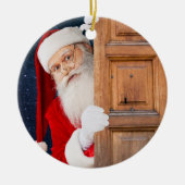 Zijn Kerstmis Merry Christmas Naam Keramisch Ornament (Voorkant)