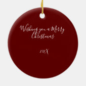 Zijn Kerstmis Merry Christmas Naam Keramisch Ornament (Achterkant)