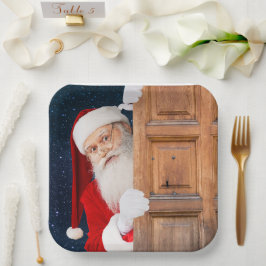 Zijn Kerstmis Merry Christmas Naam Papieren Bordje