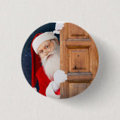Zijn Kerstmis Merry Christmas Naam Ronde Button 3,2 Cm (Voorkant)