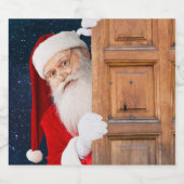 Zijn Kerstmis Merry Christmas Naam Sparkling Wijnetiket (Enkel label)