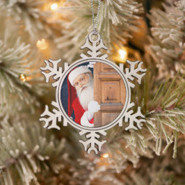 Zijn Kerstmis Merry Christmas Naam Tin Sneeuwvlok Ornament