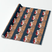 Zijn Kerstmis Wenskaart Naam Cadeaupapier (Uitgerold)