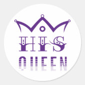 Zijn Koningin Ronde Sticker (Voorkant)