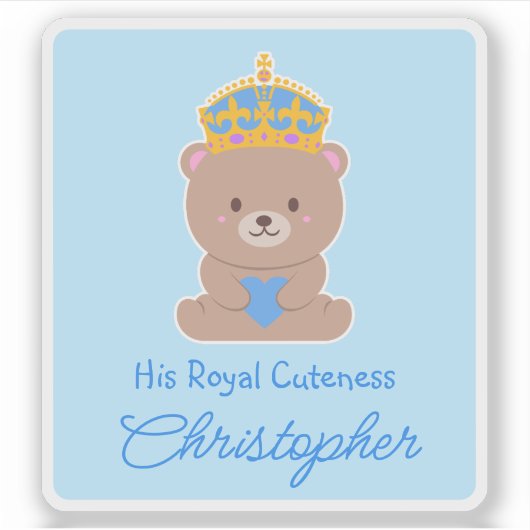 Zijn koninklijke schattigheid | Grappige Schattige Sticker (Voorkant)