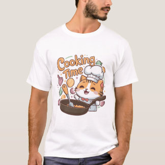 Zijn kooktijd kat t-shirt