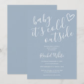 Zijn koude buiten de winter Baby shower stofblauw Kaart (Voorkant / Achterkant)