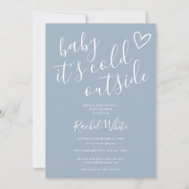 Zijn koude buiten de winter Baby shower stofblauw Kaart