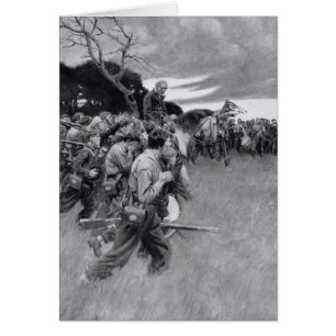 Zijn leger brak huilend uit en sloep.