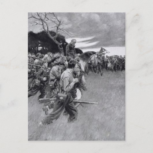 Zijn leger brak huilend uit en sloep. briefkaart (Voorkant)