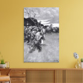 Zijn leger brak huilend uit en sloep. canvas afdruk (Insitu (Woonkamer))