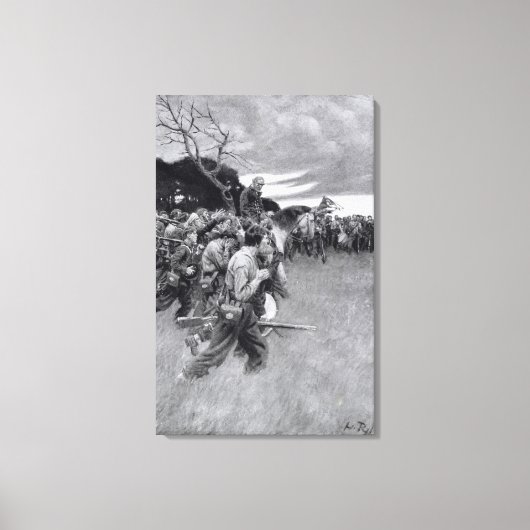 Zijn leger brak huilend uit en sloep. canvas afdruk (Voorkant)