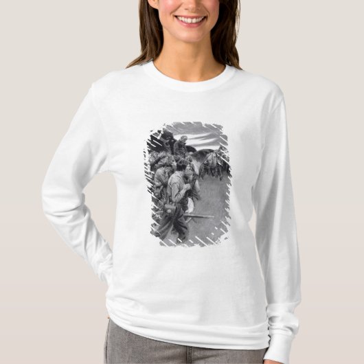 Zijn leger brak huilend uit en sloep. t-shirt (Voorkant)