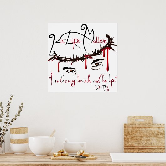 Zijn leven is Christelijk Poster (Keuken)