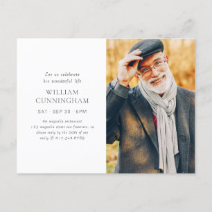 Zijn leven vieren moderne eenvoudige minimalistisc briefkaart