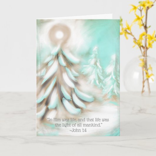 “Zijn Licht” Kerstmis Kaart (Gele Bloem)