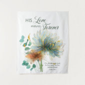Zijn liefde blijft voor eeuwig in de witte Schrift Wandkleed (Voorkant)