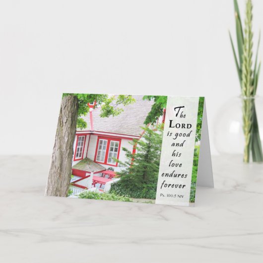 Zijn liefde duurt voor altijd - Schriftuurlijke Ka Bedankkaart (Voorkant)