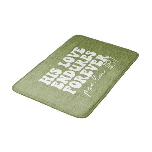 Zijn liefde Endures for ever Green Bath Mat (Gekanteld)