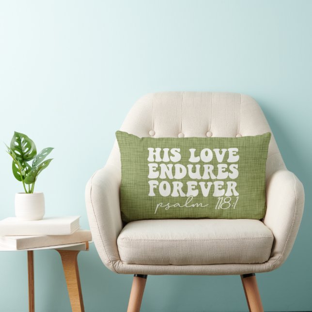 Zijn liefde Endures for ever Green Lumbar Pillow Kussen (Stoel)