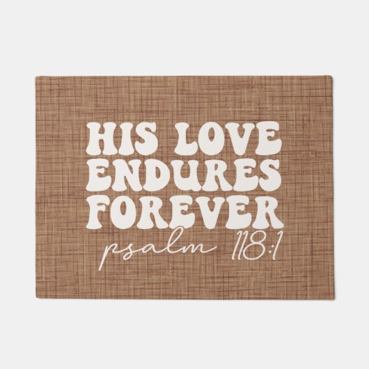 Zijn liefde Endures Forever Brown Doormat Deurmat (Voorkant)