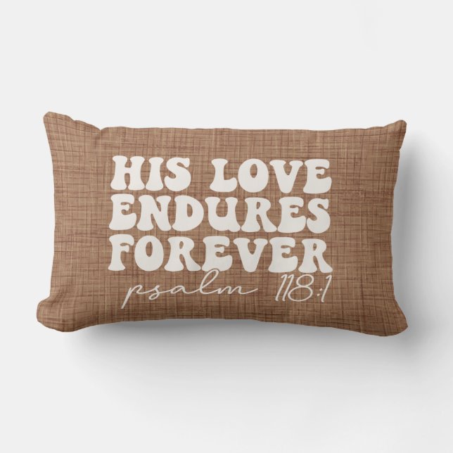 Zijn liefde Endures voor ever Brown Lumbar Pillow Kussen (Voorkant)