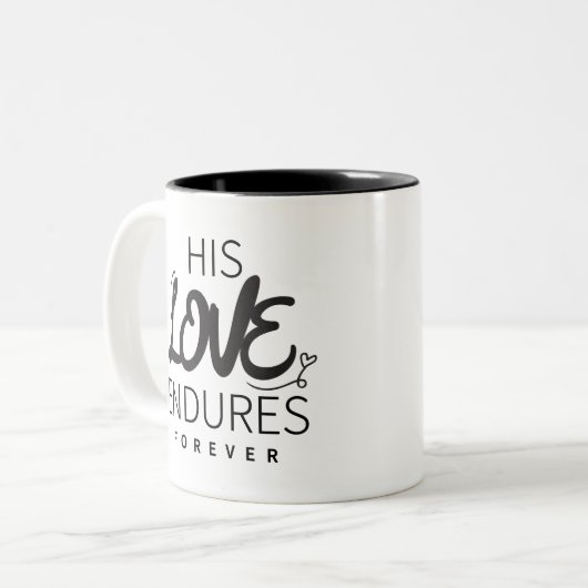 Zijn Liefde Evangelie Graphics Jezus Art God's Eed Tweekleurige Koffiemok (Voorkant links)