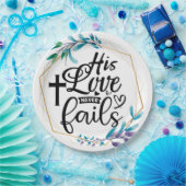 Zijn Liefde Faalt Nooit Papieren Bordje (Feest)